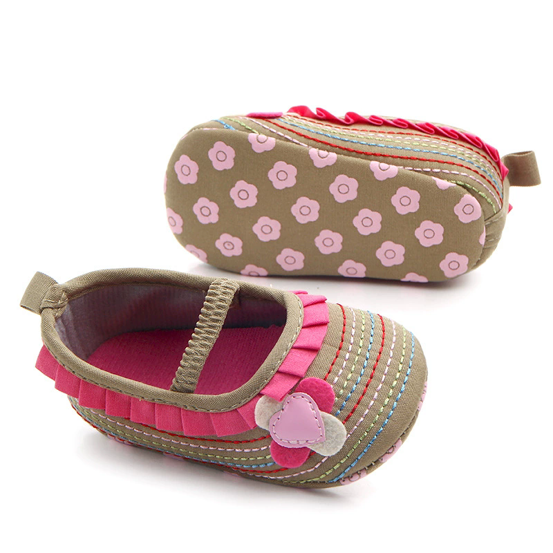0-18M Fashion Newborn Pink Baby Shoes Non-slip Cloth Bottom Shoes For Girls Elegant Breathable Leisure Baby First Walking Shoes