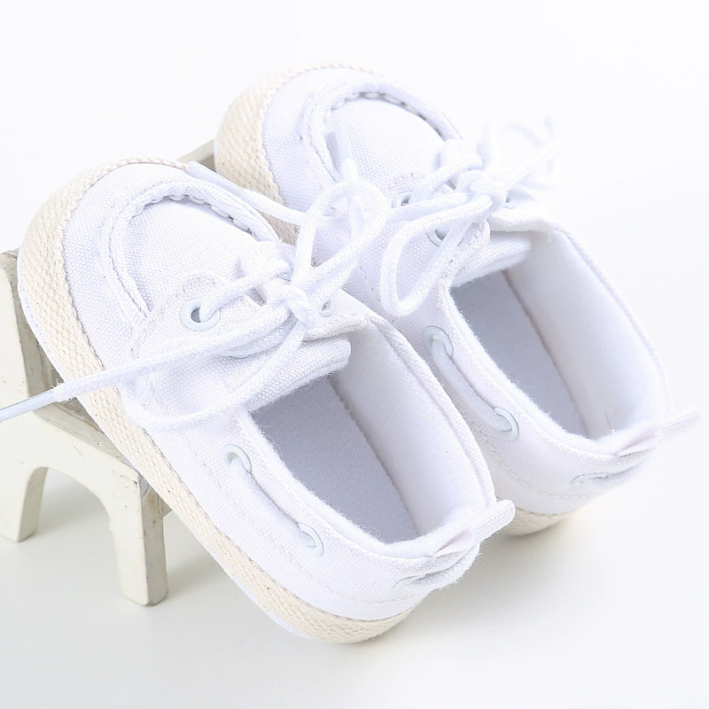 Spring and Autumn Baby Shoes Classic Canvas Lace up Casual Shoes for Boys Soft Sole Comfortable Walking Shoes