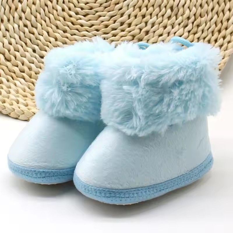 Winter Snow Baby Boots Newborn Warm Booties Soft Sole First Walkers Shoes for Baby Girls Boys Solid Infant Shoes Toddler 0-18M