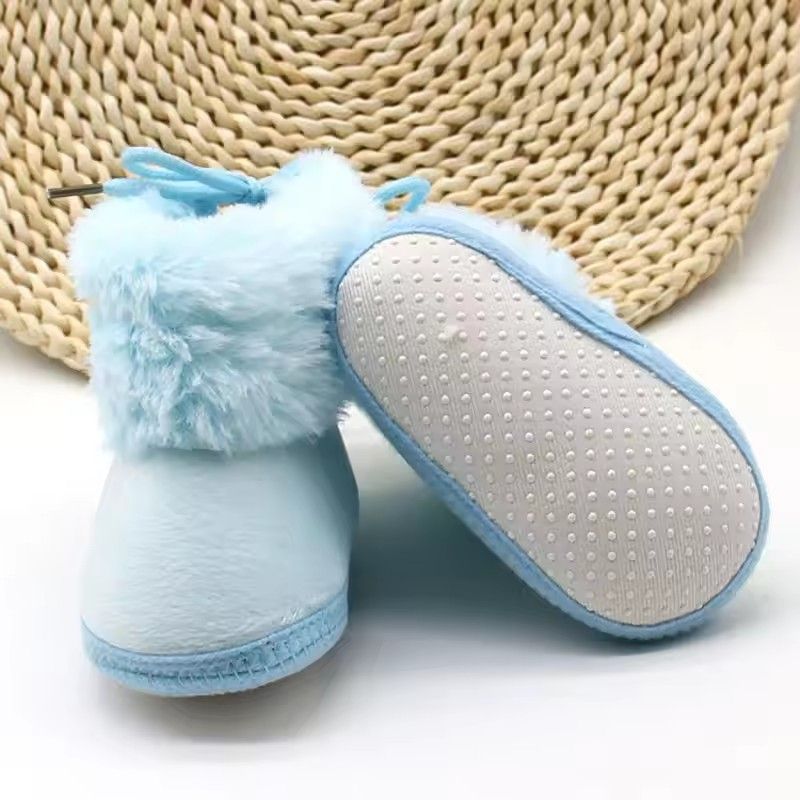 Winter Snow Baby Boots Newborn Warm Booties Soft Sole First Walkers Shoes for Baby Girls Boys Solid Infant Shoes Toddler 0-18M