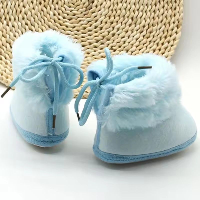 Winter Snow Baby Boots Newborn Warm Booties Soft Sole First Walkers Shoes for Baby Girls Boys Solid Infant Shoes Toddler 0-18M