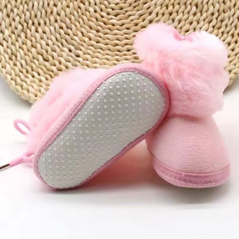 Winter Snow Baby Boots Newborn Warm Booties Soft Sole First Walkers Shoes for Baby Girls Boys Solid Infant Shoes Toddler 0-18M