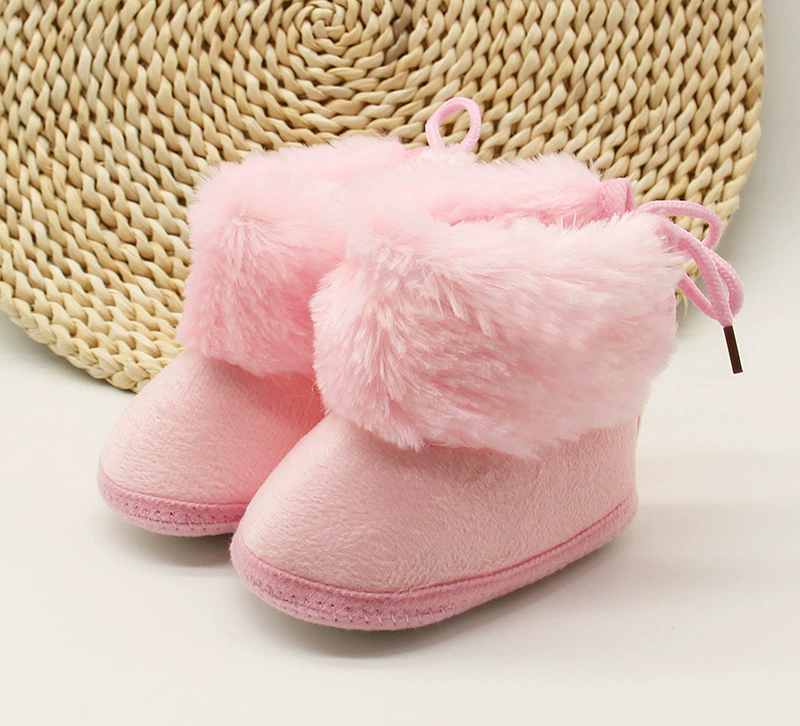Winter Snow Baby Boots Newborn Warm Booties Soft Sole First Walkers Shoes for Baby Girls Boys Solid Infant Shoes Toddler 0-18M