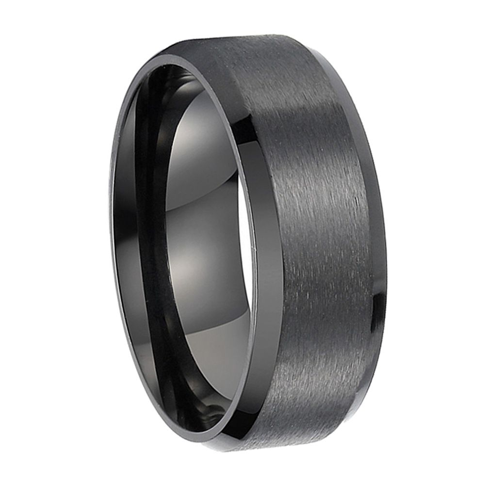 Fashion Charm Jewelry ring men stainless steel Black Rings For Women JZ-70