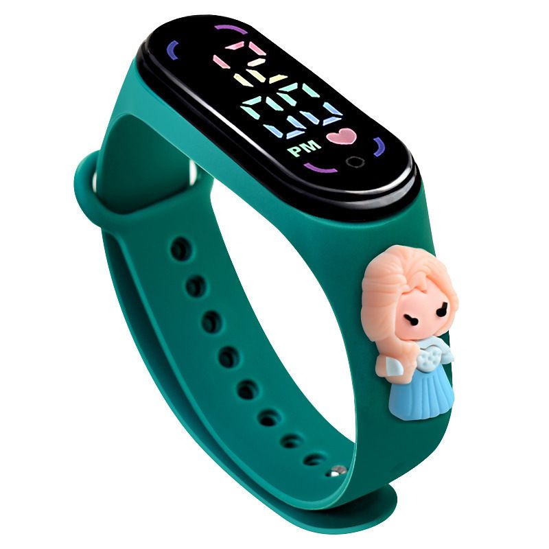 LED Cartoon Princess Watch Waterproof Watch For School Boys Girls Sport Touch Screen Watch For Women Students A-1920
