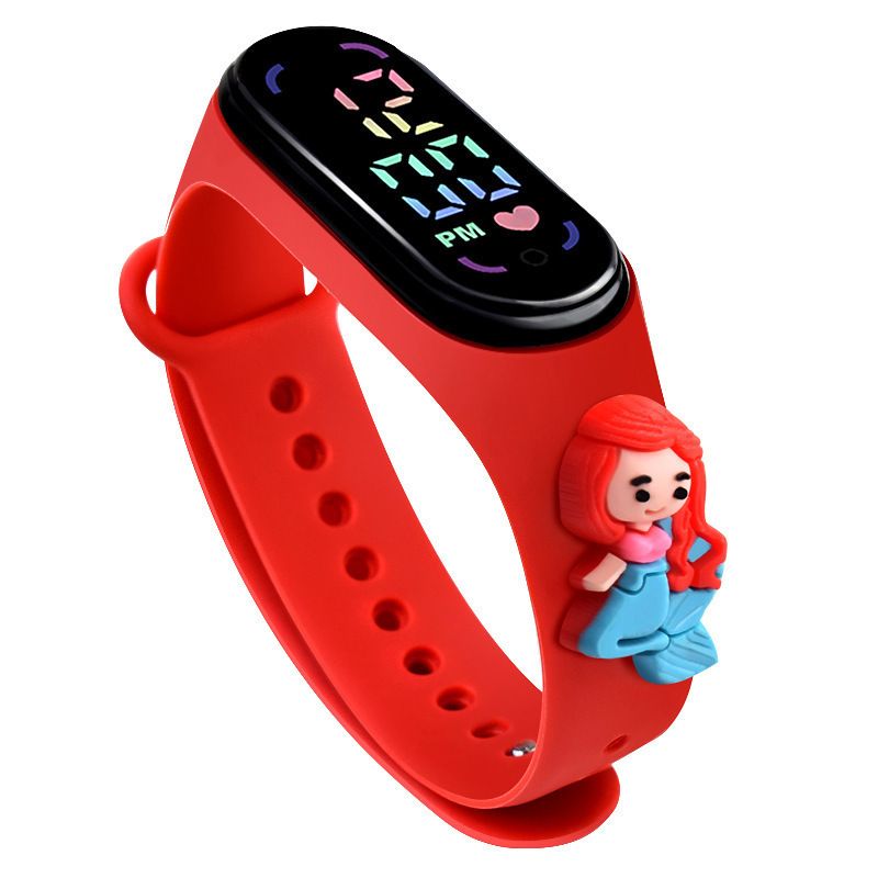 LED Cartoon Princess Watch Waterproof Watch For School Boys Girls Sport Touch Screen Watch For Women Students A-1920