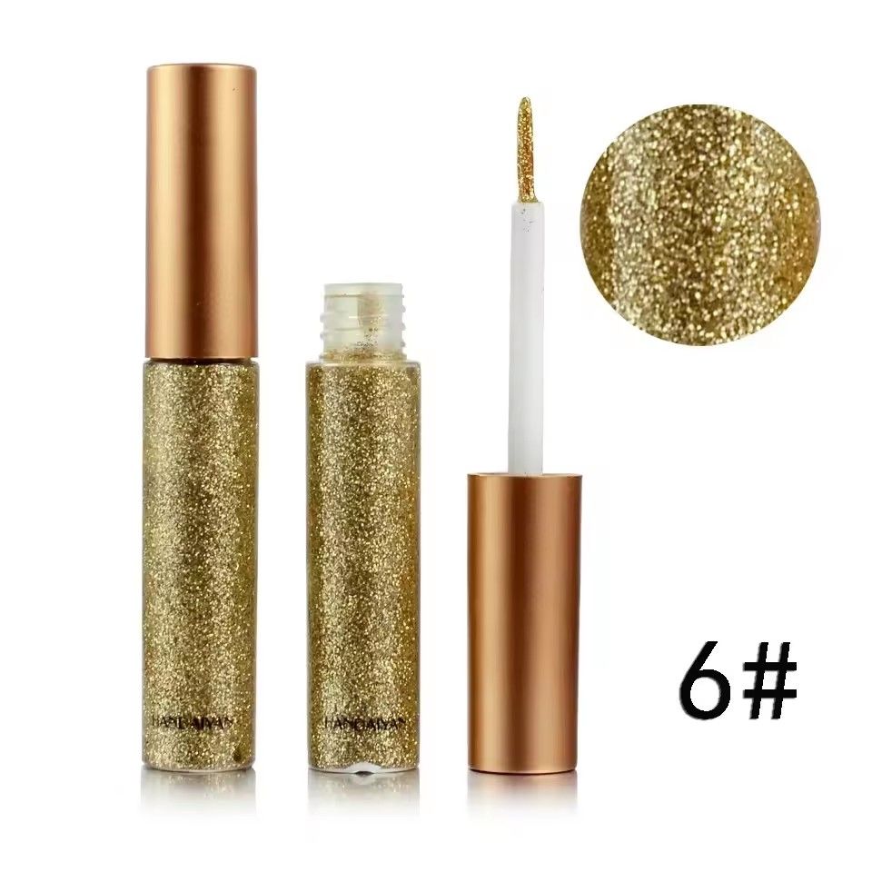 10 Colors White Gold Glitter Eyeshadow For Easy to Wear Waterproof Liquid Sequin Eyeliner pen Beauty Eye Liner Makeup tool B2-185