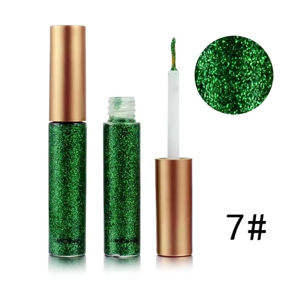 10 Colors White Gold Glitter Eyeshadow For Easy to Wear Waterproof Liquid Sequin Eyeliner pen Beauty Eye Liner Makeup tool B2-185