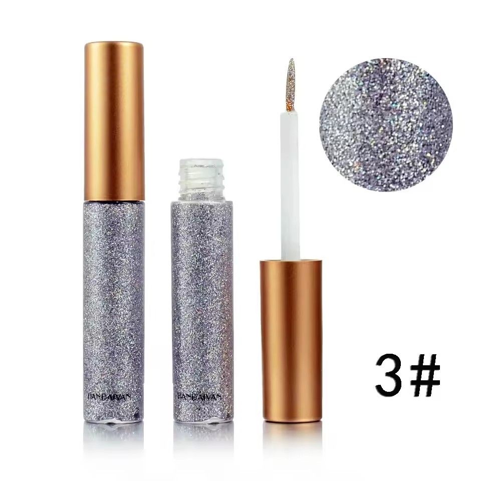 10 Colors White Gold Glitter Eyeshadow For Easy to Wear Waterproof Liquid Sequin Eyeliner pen Beauty Eye Liner Makeup tool B2-185