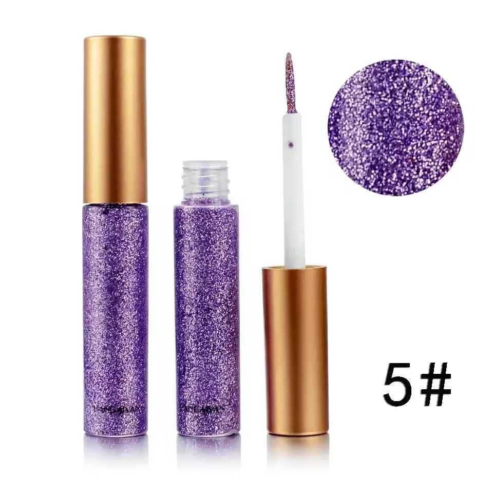 10 Colors White Gold Glitter Eyeshadow For Easy to Wear Waterproof Liquid Sequin Eyeliner pen Beauty Eye Liner Makeup tool B2-185