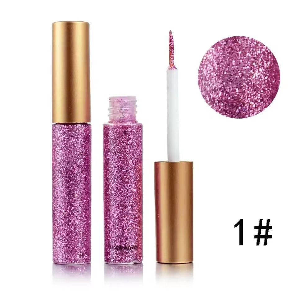 10 Colors White Gold Glitter Eyeshadow For Easy to Wear Waterproof Liquid Sequin Eyeliner pen Beauty Eye Liner Makeup tool B2-185