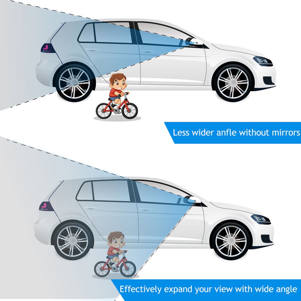 2Pcs/1set  Car Wide Angle Rear View Mirror 360 Degree Rotation Auto Rearview Auxiliary Parking HD Frameless Blind Spot Mirrors C-449