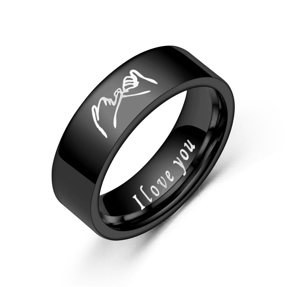 Titanium Steel Couple Ring I Love YoY Handle Stainless Steel Couple Rings Hand Jewelry Engagement Ring Men Women rings &A-1468