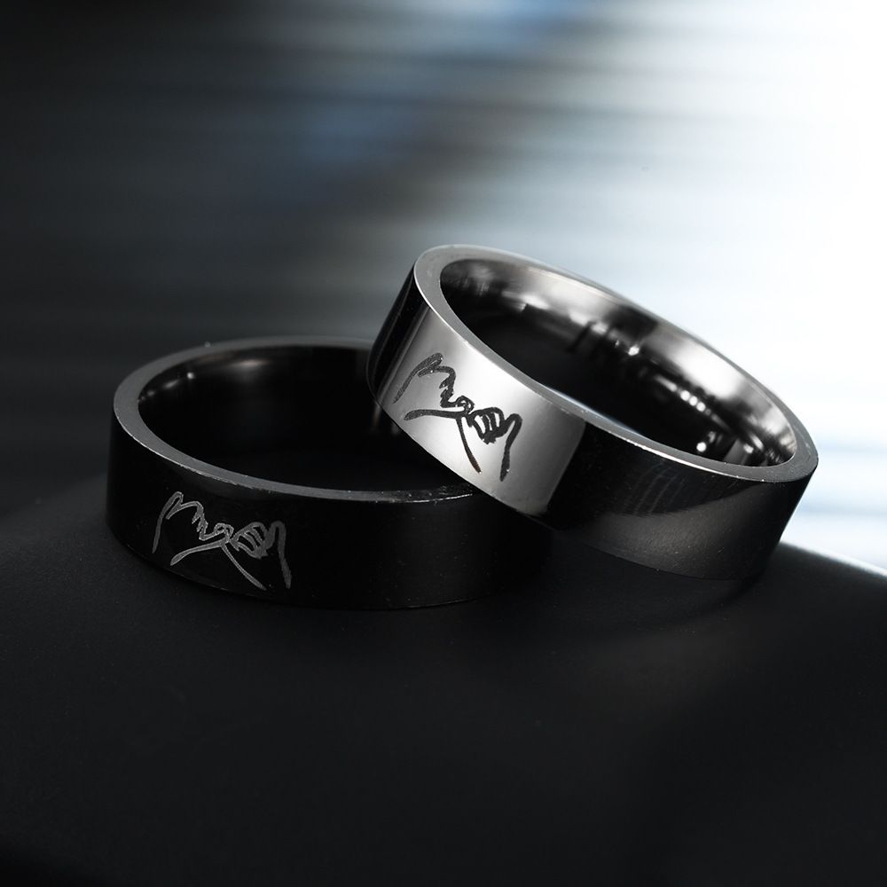 Titanium Steel Couple Ring I Love YoY Handle Stainless Steel Couple Rings Hand Jewelry Engagement Ring Men Women rings &A-1468