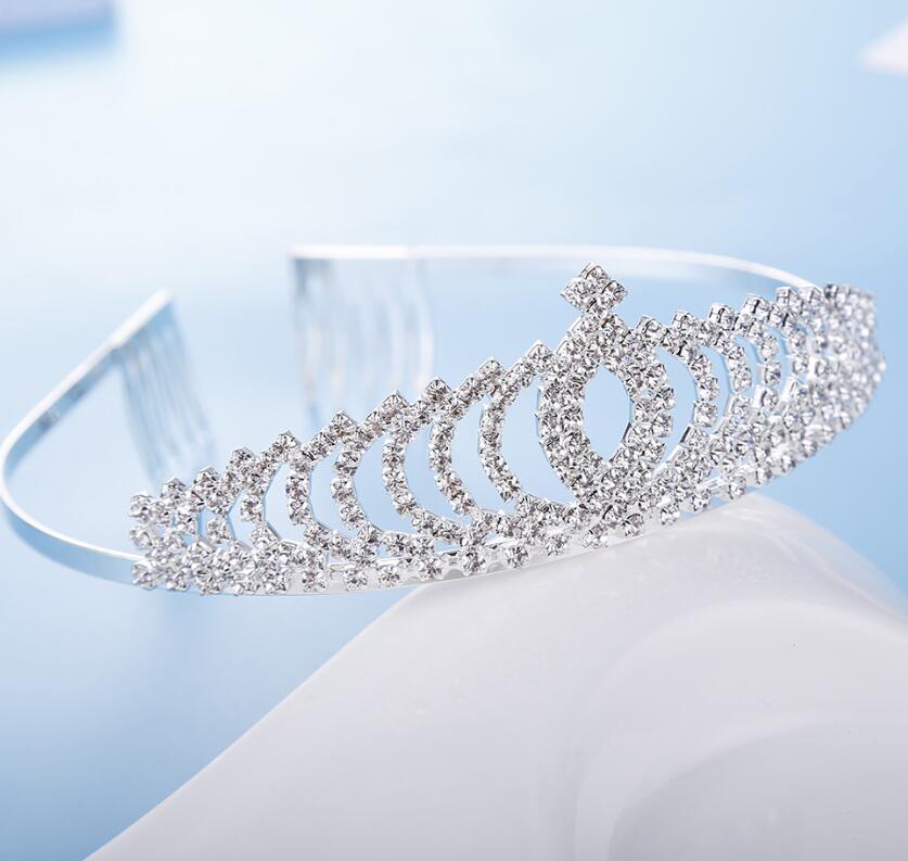 aroque Luxury Handmade Rhinestone Bridal Crown Tiaras Silver Crystal Diadem Tiaras for Bride Headbands Wedding Hair Accessories TS-5