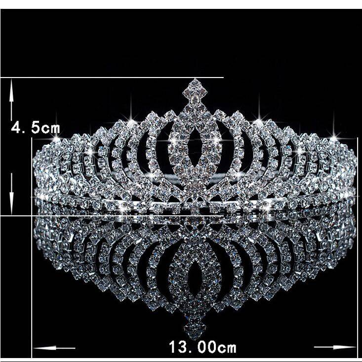 aroque Luxury Handmade Rhinestone Bridal Crown Tiaras Silver Crystal Diadem Tiaras for Bride Headbands Wedding Hair Accessories TS-5