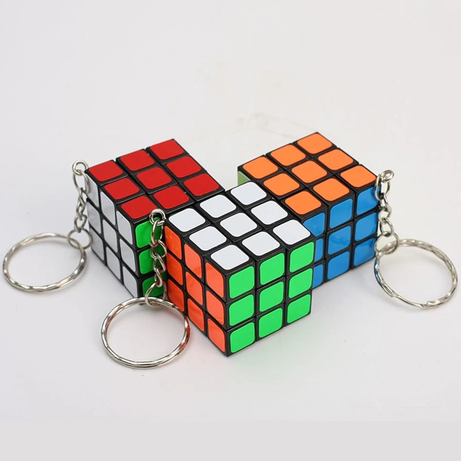 Magic Cubes Keychain 3x3x3 3CM Magic Cubes Pendant Twist Puzzle Toys for Children Gift Magic Cube C-162
