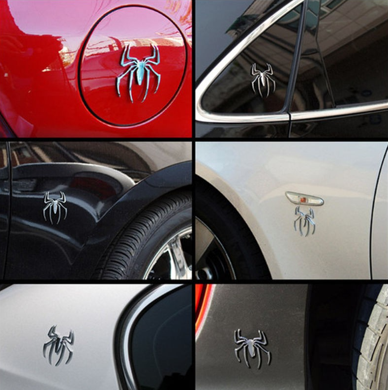 Three-dimensional Car Stickers Metal Spider Car Stickers Personalized Car Stickers Decorative Stickers A-1563