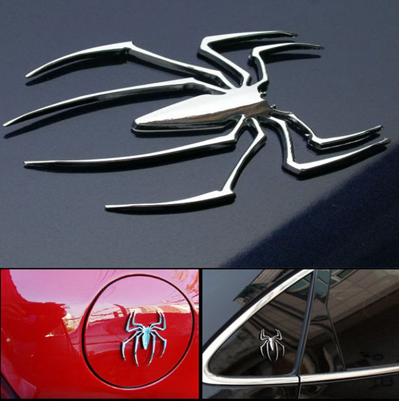 Three-dimensional Car Stickers Metal Spider Car Stickers Personalized Car Stickers Decorative Stickers A-1563