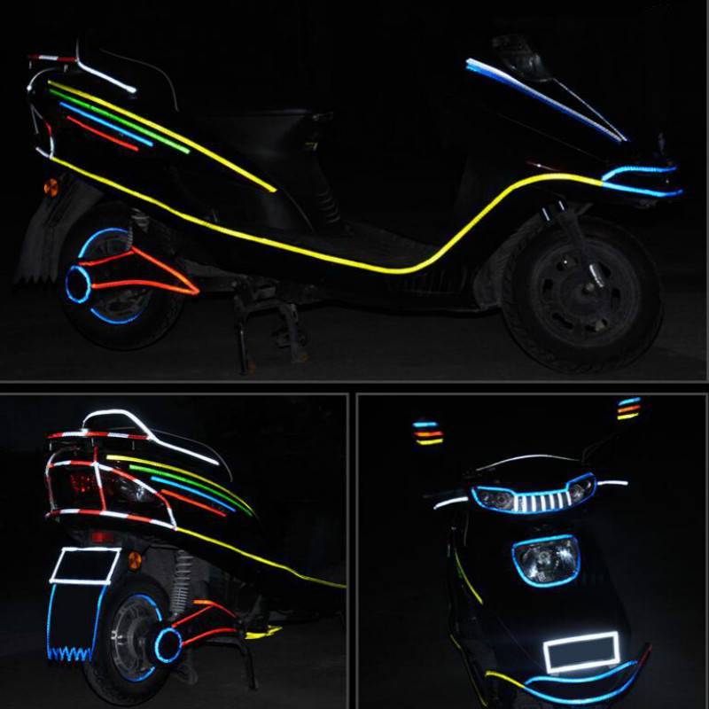 8 meters luminous safety equipment motorcycle car wheel body sticker bicycle reflective stickers J-11-5