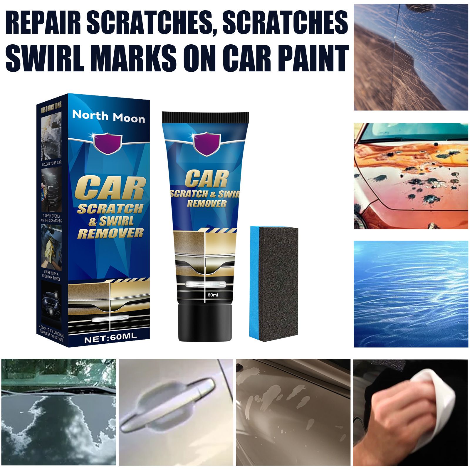 120ml /Car Scratch Repair Paste Paint Scratches Scratch Maintenance Repair Repair Paint Polishing Traceless Repair Care Wax E-1184