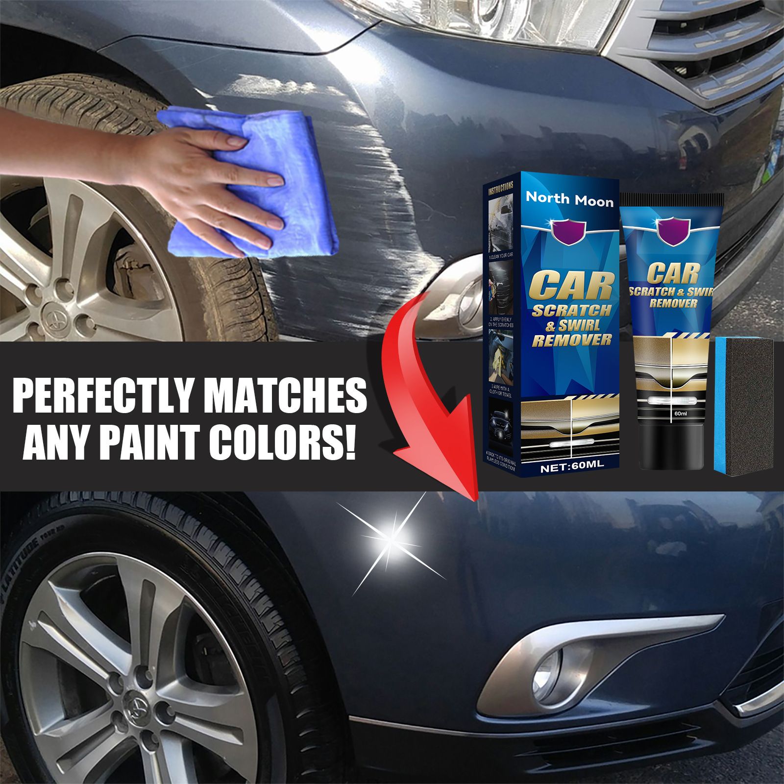 120ml /Car Scratch Repair Paste Paint Scratches Scratch Maintenance Repair Repair Paint Polishing Traceless Repair Care Wax E-1184