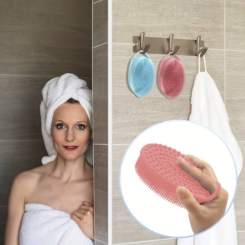 Loofah Exfoliating Body Scrubber 2 In 1 Face And Body Silicone Scrubber - Silicone Shower Brush Bath Sponge Loofah C-349