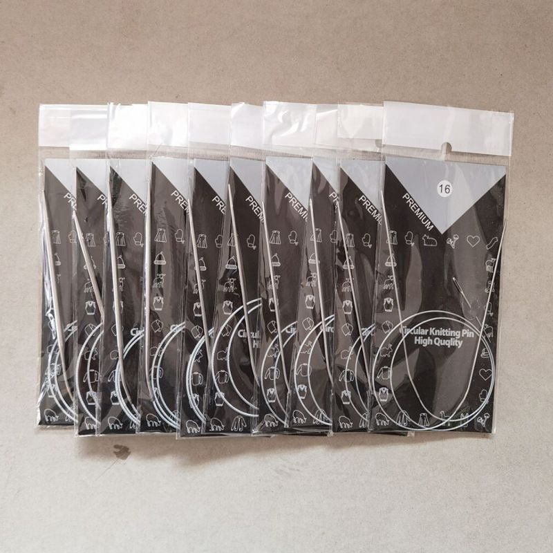 11pcs/set Knitting Tool Sweater Needle Stainless Rigid Ring Needle 80cm English Version 11 Payments E-337
