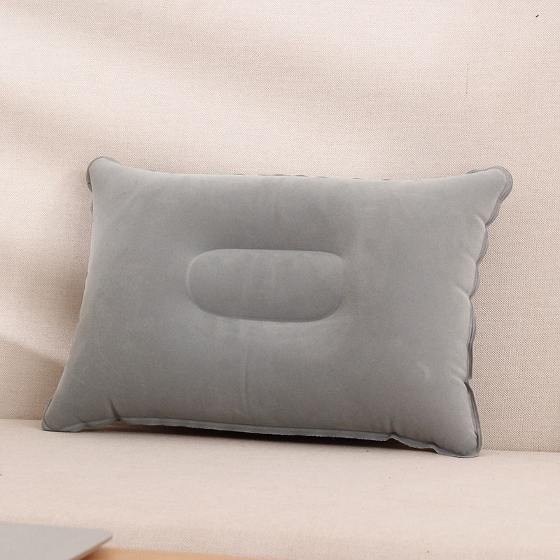 1pcs 34x22cm Portable Pillow Travel Air Cushion Inflatable Double Sided Flocking Cushion Camp Beach Car Plane Hotel Head Rest Bed Sleep E-172