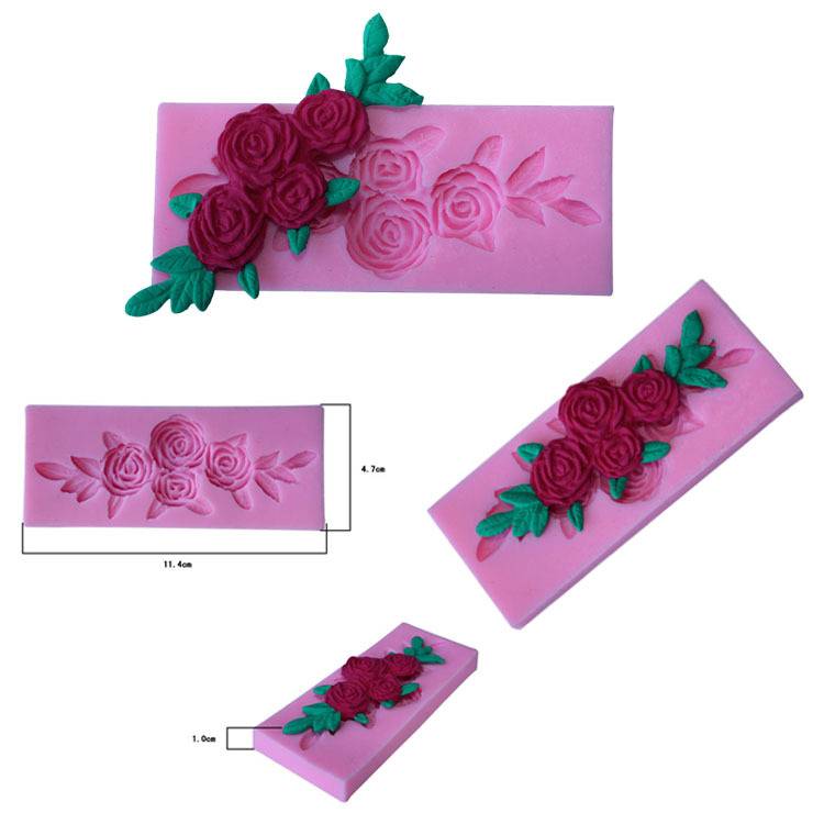Tree Rose Flower Form Silicone Molds Cookie Cutter Cake Decorating Tools Wedding Fondant Decoration D12--3