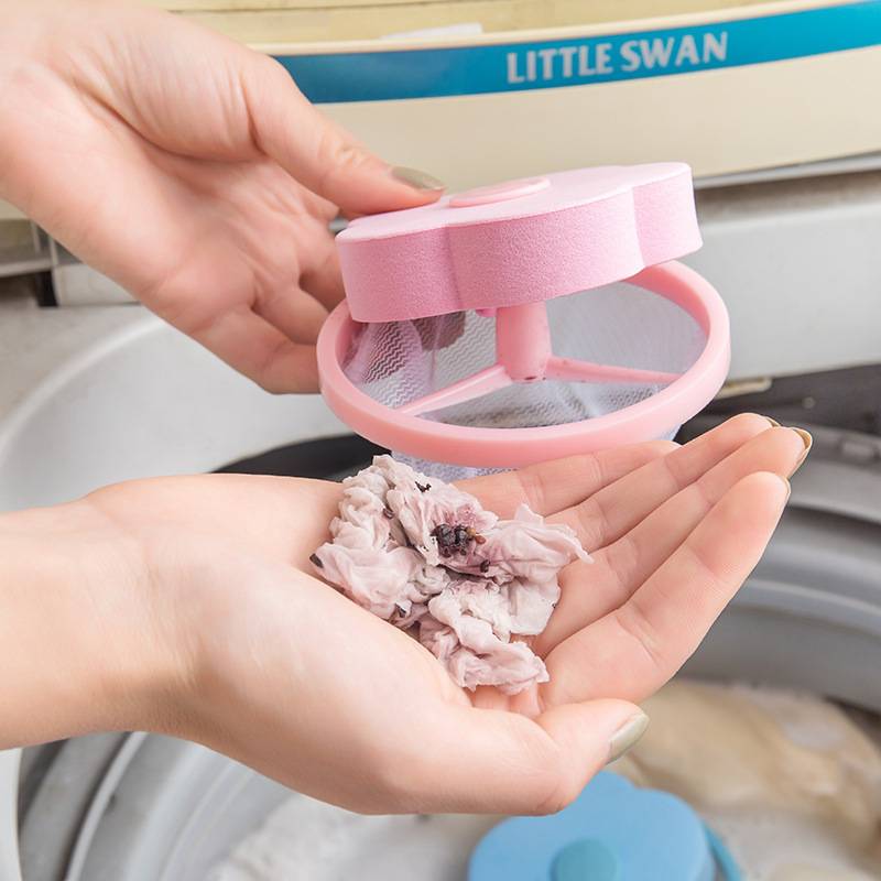 1pc Washing machine hair remover decontamination filter sponge flower shape net bag cleaning hair filterE-753
