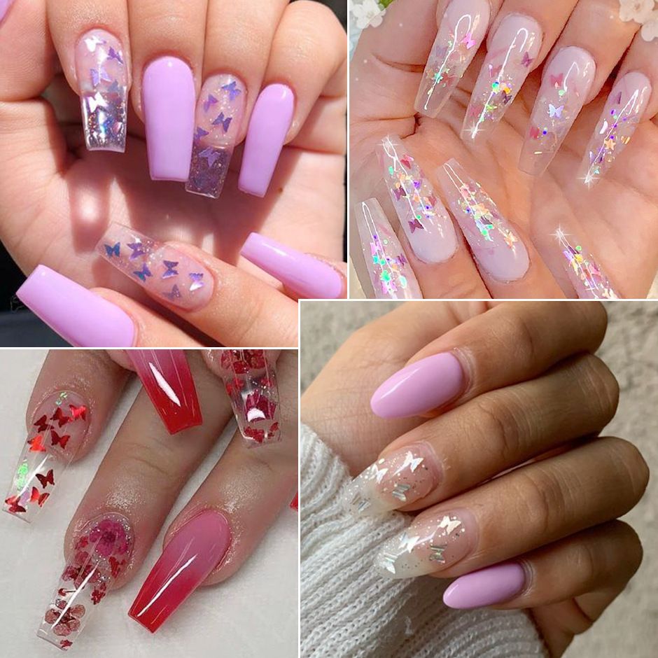 3D Butterfly Slice Nail Sequins Flakes Holographic Iridescent Glitter Nail Art Decoration Colorful Manicure 12 in 1 Set B2-357 view 4