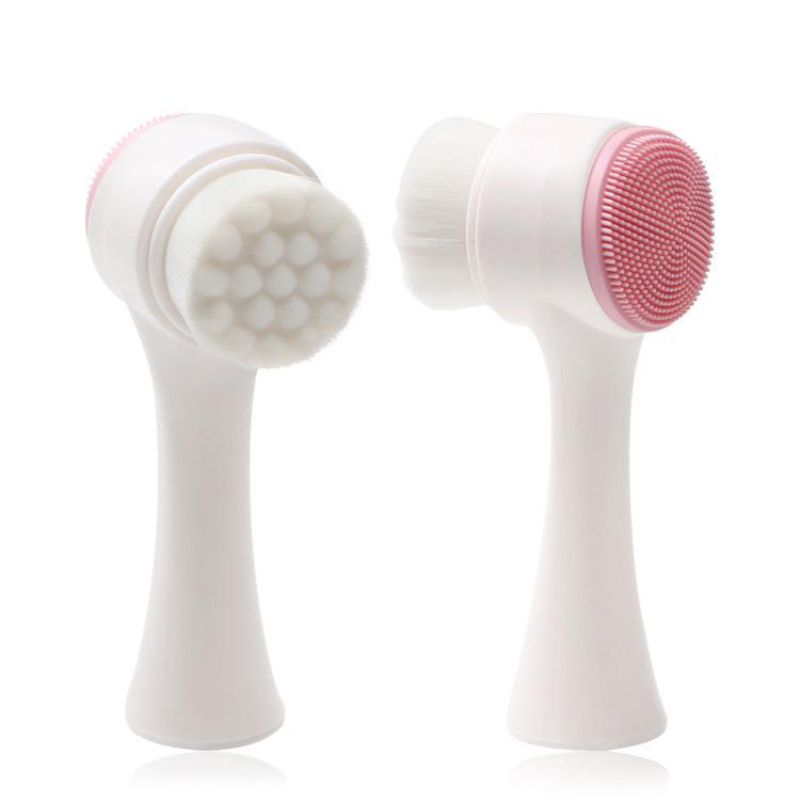 3D Double Side Silicone limpiador Face Cleanser Brush Portable Face Cleaning Massage Exfoliating Blackhead E-643