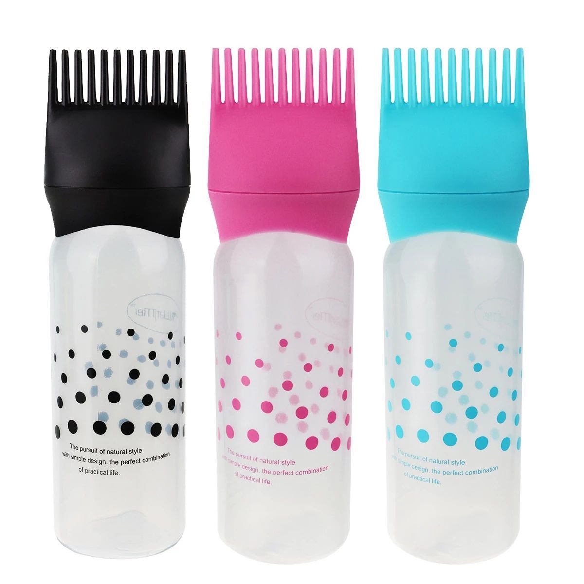 Shampoo Bottle Plastic Oil Comb Applicator Bottle Large Capacity Dispensing Salon Hair Color Styling Accessories