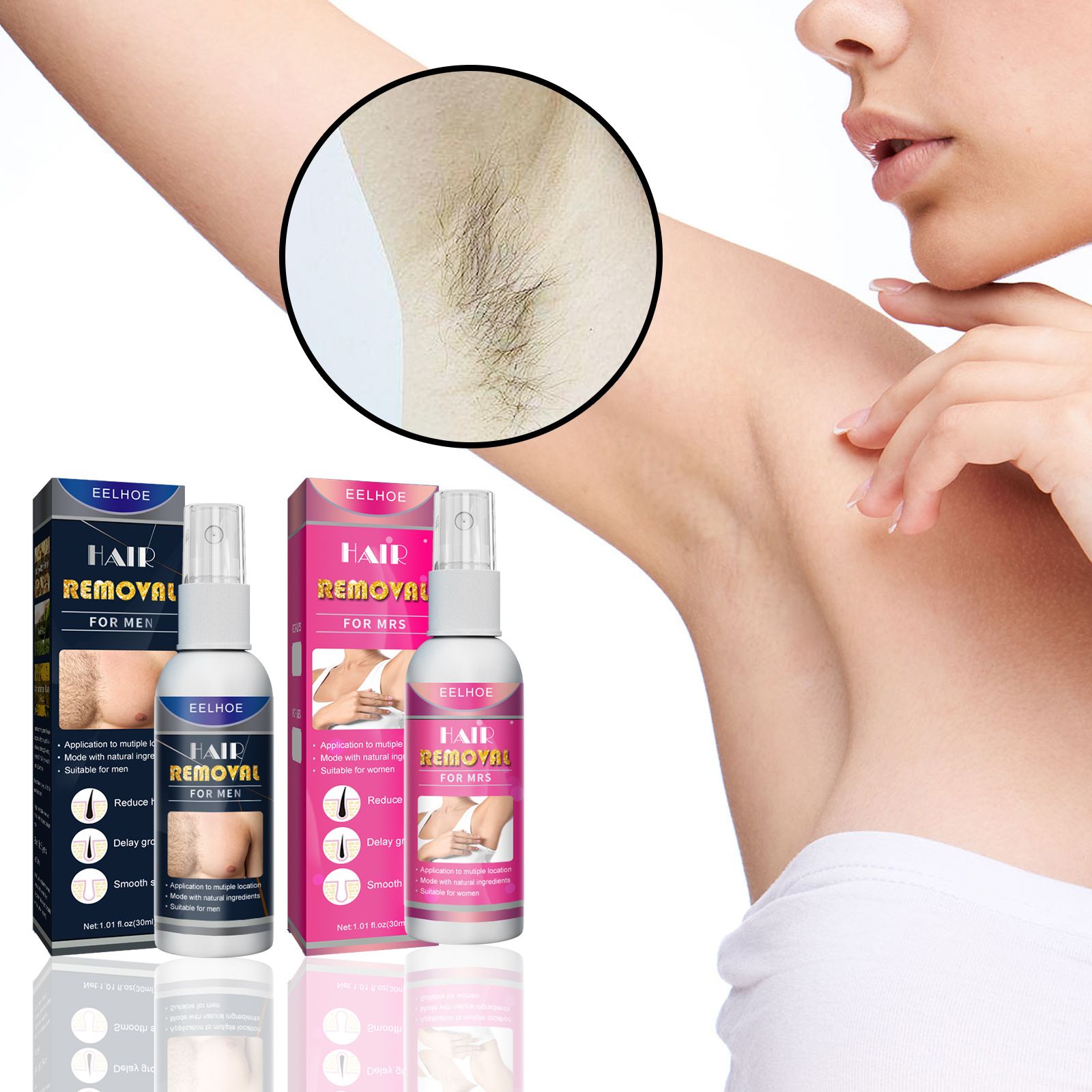 30ml Professional Supernatural Painless Permanent Hair Removal Spray Women/men Whole Body Hair Removal Cream B2-779