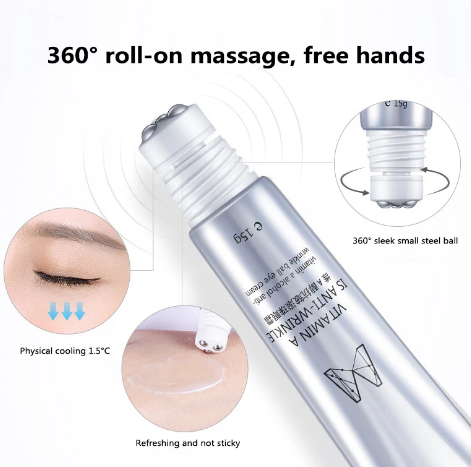 Cream with vitamin A, anti-wrinkle cream, anti-aging, removes dark circles, cares for eyes against puffiness and bags B2-619