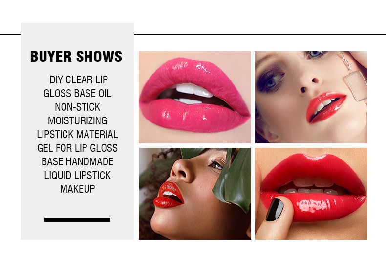 Langmanni Clear Lip Gloss Base Oil Non-Stick DIY Transparent Lipstick Raw Material Gel Lips Pump Makeup Cosmetics 50ml B2-552