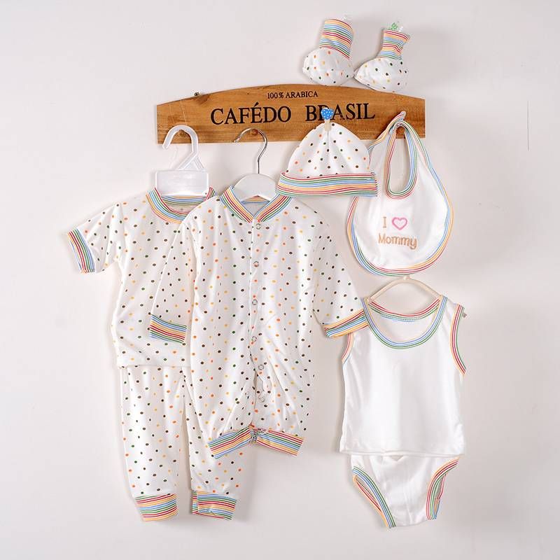 8Piece/0-3Months/Spring Autumn Newborn Baby Tracksuit 100% Cotton Kids Clothes Suit Unisex Infant Boys Girls Clothing Set BC1002 M-72