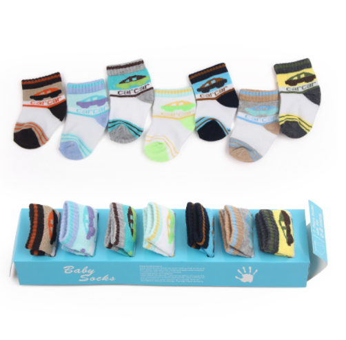 Baby boxed socks Weekly socks Spring and Summer baby socks gift box 7 pairs of baby socks