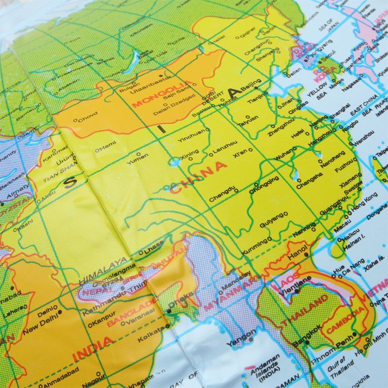 16 inch early education inflatable earth world geography earth map balloon toy beach ball language learning tool C-417