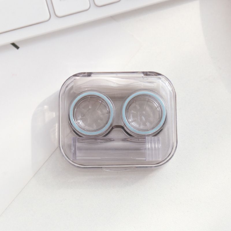 1pc Contact Lens Case, Minimalistic Pure Colour Eye Lenses Container,  Contact Lens Container Soak Storage Kit For Travel & Home
