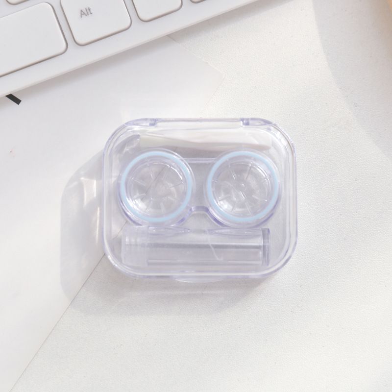 1pc Contact Lens Case, Minimalistic Pure Colour Eye Lenses Container,  Contact Lens Container Soak Storage Kit For Travel & Home