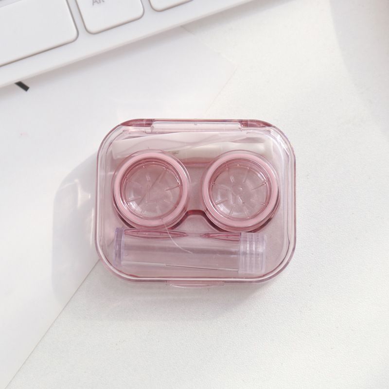 1pc Contact Lens Case, Minimalistic Pure Colour Eye Lenses Container,  Contact Lens Container Soak Storage Kit For Travel & Home
