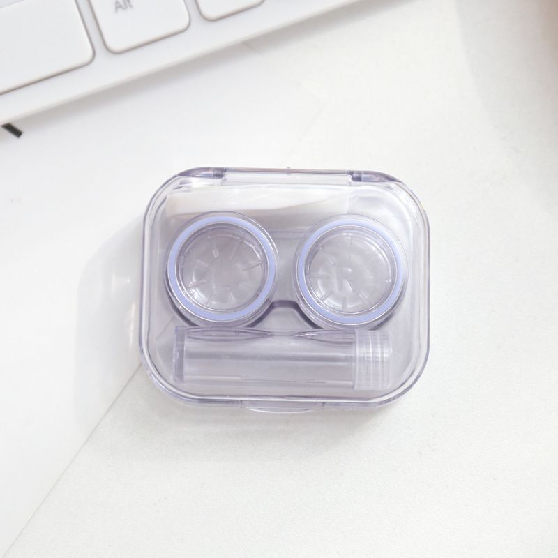 1pc Contact Lens Case, Minimalistic Pure Colour Eye Lenses Container,  Contact Lens Container Soak Storage Kit For Travel & Home
