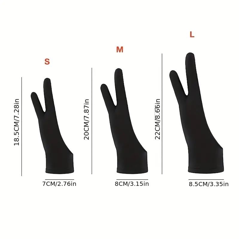 Anti-fouling Two-Fingers Anti-touch Painting Glove For Drawing Tablet Right And Left Glove Anti-Fouling For IPad Screen Board E-430