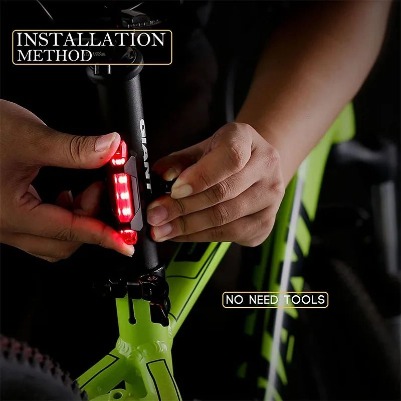 1PC Bicycle Taillight Rechargeable Rear light Bicycle LED USB Tail Safety Warning Bicycle light waterproof Light For Cycling Bicycle E-577