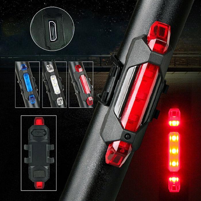 1PC Bicycle Taillight Rechargeable Rear light Bicycle LED USB Tail Safety Warning Bicycle light waterproof Light For Cycling Bicycle E-577