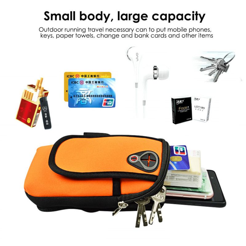 Sport Armband Running Flip Bag Case for iPhone Samsung Universal Smartphone Mobile Phone Earphone Holes Keys Arm Bags Pouch O-5-6