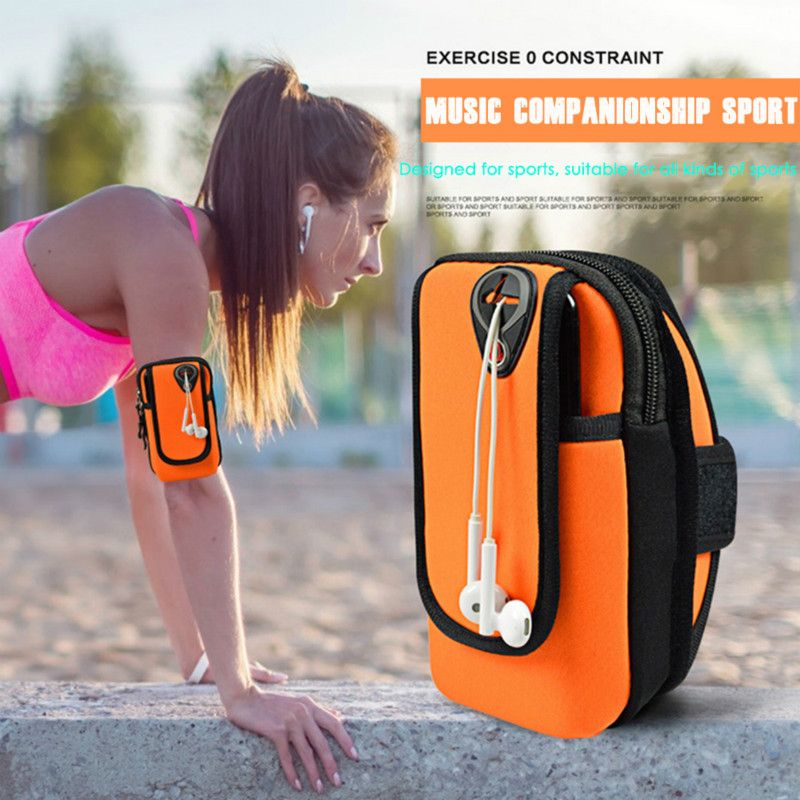 Sport Armband Running Flip Bag Case for iPhone Samsung Universal Smartphone Mobile Phone Earphone Holes Keys Arm Bags Pouch O-5-6