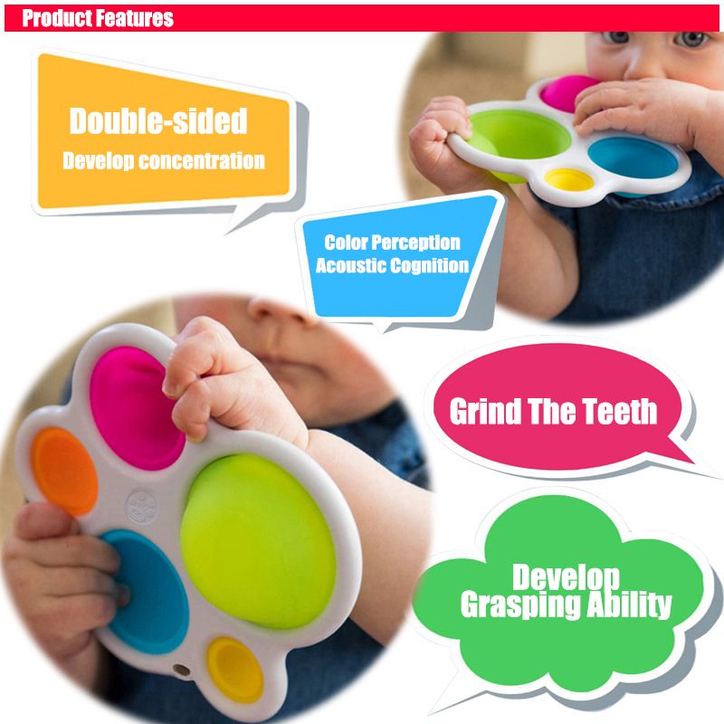 Simple Finger Exercise Montessori Board Toys Colorful Push Pops Montessori Fidget Decompression Toys for Baby Adult F3-53-1